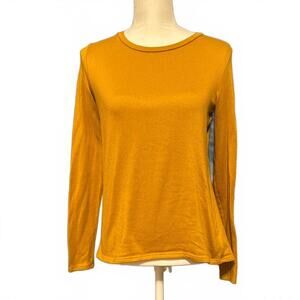 American Eagle Outfitters Yellow Fitted Crew Neck Sweater
